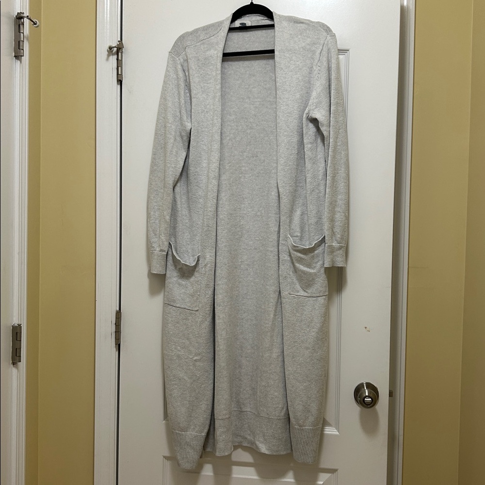 Old Navy Light Gray Women's Long Cardigan
